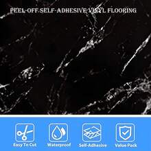 40 PCS Self-Adhesive Floor Tiles, Marble Pattern Foam PVC Floor Stickers With Aluminum Foil Backing, Peel And Stick Waterproof Non-Slip Vinyl Flooring For Kitchen, Bathroom, Living Room And Furniture Renovation - Floor Stickers - View 5