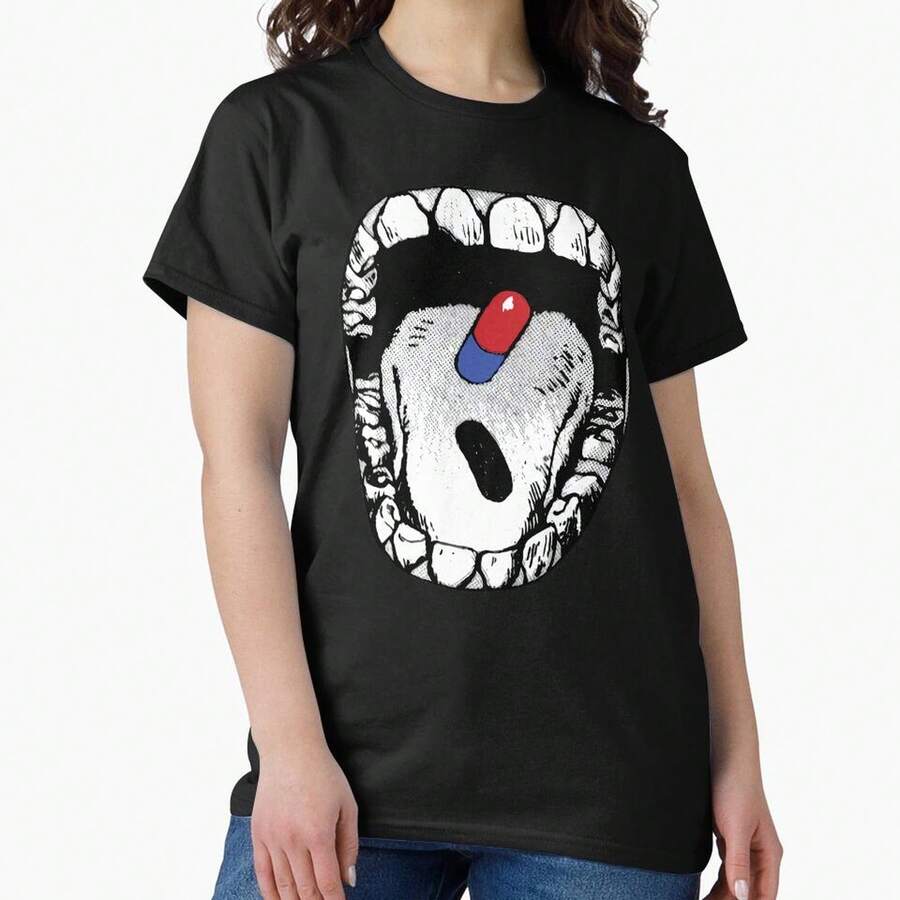 Akira Toriyaman Pill Mouth Classic T-Shirt Camiseta 100% Algodón Unisex - Playera Casual Premium de Corte Cómodo - Negro - Ver 1