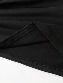 Servicio de Limpieza Servicio de Limpieza Camiseta de Mujer de Talla Grande con Estampado de Patrón Creativo, Cuello Redondo, para Primavera y Verano, 180g, Impresión por Transferencia de Calor, Transpirable y Cómoda - Negro - Ver 4