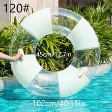 Anillo inflable grande para adultos con asa - Cama flotante inflable para fiesta en la piscina, adecuada para piscina, lago, playa, colchoneta flotante inflable dorada para adultos - Blanco - Ver 3