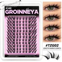 GROINNEYA 72/120片 C捲 9-13mm 長度自然感柔軟蓬鬆假睫毛簇，適合日常妝容、初學者、居家或戶外使用，適用於日常生活、派對、音樂節、萬聖節 - C - 查看 16