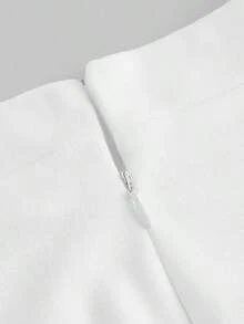MOD Falda De Doble Capa Con Dobladillo De Volantes Para Mujer - Blanco - Ver 4