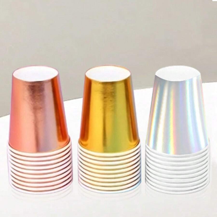 50/25pcs 9oz Disposable Cups, Thick For Hot/Cold Drinks, Tea, Coffee, Milk, Juice, Ideal For Birthday, Wedding, Anniversary Party, Camping, Kitchen, Christmas, Thanksgiving, Halloween Decoration