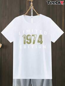 Camiseta Deportiva Casual para Mujer con Diseño de Texto Verde Desgastado - Camiseta Blanca Elástica de Cuello Redondo, Lavable aáquina, Ajuste Cómodo y Perfecta para Todas las Estaciones, Estilo Moderno y Versátil. - Blanco - Ver 7