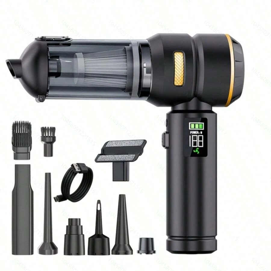 Multifunctional Portable Air Duster Wireless Car Vacuum Cleaner High Power One-Touch Dust Removal Handheld Brushless Motor Suitable For Car Home Office Camping Computer Keyboard And Laptop Cleaning Tool