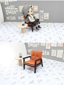 1/2 休閒椅模型、邊桌模型、居家客廳家具裝飾、居家裝飾家具、1:12 居家家具模型、迷你休閒椅及微縮場景拍攝道具 - pp休閒椅+邊幾 - 查看 11