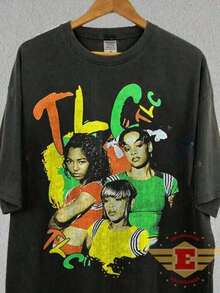 Camiseta Unisex TLC, Camiseta Vintage TLC, Camiseta del Grupo TLC de los 90, Camiseta de Música de los 90, Camiseta de la Banda TLC, Camiseta con Gráficos de TLC - Blanco - Ver 1