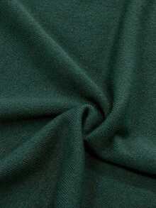 Camiseta de punto de manga corta de unicolor y peso ligero para mujer, top minimalista de verano - Verde Oscuro - Ver 6