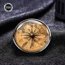 Vintage World Map Compass Stainless Steel Brooch, Creative Metal Badge, Backpack Clothing Accessory, Long-Lasting Shine And Wear-Resistant, Nautical Theme Fashion Pin, Versatile Personalized Jewelry - A - View 4