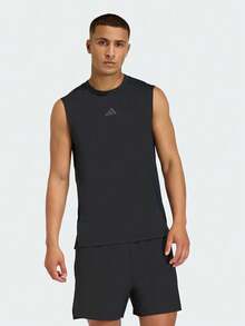 Adidas Regata Masculina D4T PRIMELIFT, Regata de Malha de Ajuste Slim com Absorção de Umidade para Treinamento de Força, Vestuário de Fitness KD0373 - Preto - Visão 1