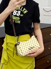 Polka Dot Cute Bow Handbag - Whether For Daily Commute Or Weekend Outings, This Bag Can Easily Elevate Your Style. Versatile Handle Design Allows For Hand-Held, Shoulder, Or Crossbody Carry. Easily Fits Daily Essentials Like Phone, Keys, Lipstick, And Powder. - Multicolor - View 5