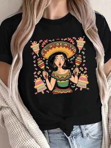Nueva Camiseta de Moda para Mujer con Cuello Redondo, Estilo Moderno y Minimalista, Ropa de Verano para Mujer, Camiseta con Estampado Gráfico en Oferta, Top Casual de Manga Corta para Primavera y Verano, Ropa de Mujer, Funda Protectora para Teléfono, Conjuntos de Algodón para Vacaciones, Ropa Casual para Mujer, Diseño Versátil Listo para el Verano. - Blanco - Ver 2