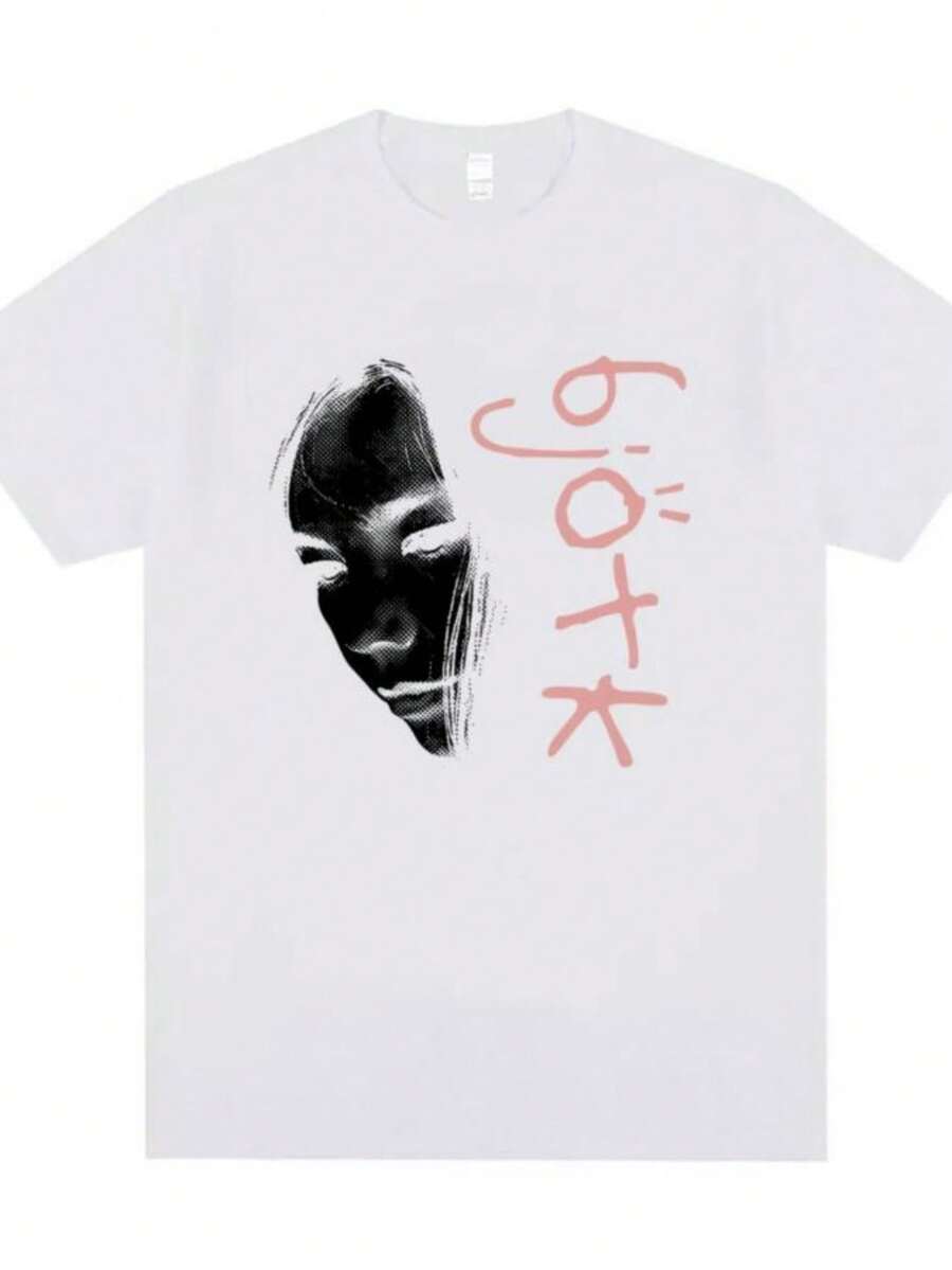 Women's Blouses Bjork Face Graphic T-Shirt Men Women Fashion Vintage Short Sleeve T Shirts Unisex Casual Cotton Oversized T-Shirts Streetwear - 白色 - 查看 1