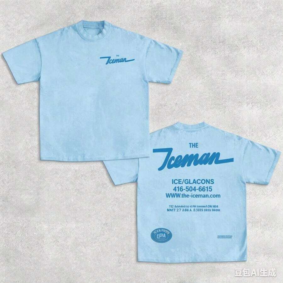 2026 New Vintage Summer T-Shirt THE ICEMAN Drake, Unisex Rap T-Shirt, Gift For Music Fans, For Him And Her, Y2K Graphic T-Shirt For Women And Men, Casual Short Sleeve, Crew Neck, For Summer Concerts, Casual Daily Wear, Pure Cotton T-Shirt - 藍色 - 查看 1