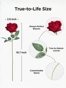 10pcs Silk Artificial Rose Flowers, Realistic Fake Roses Decor, Suitable For Wedding, Engagement, Spring, Indoor, Outdoor, Floral Arrangement, Tabletop Decoration - Multicolor - View 6