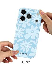 GIIPPA 1 Piece Vintage Floral Pattern Phone Case, Soft Blue Base, Fits 17 Pro Max, 16 Pro Max, 15 Pro Max, 14 Pro Max, Korean Stylish & Elegant Design, Suitable For 11/12/13/14/15/43 Pro Max Plus, Great Gift For Girlfriend On Christmas, Valentine's Day, Easter, Wedding Season And Birthday - Light Blue - View 4