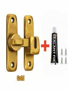 Adhesive Thickened Universal Card Lock, Bathroom Retro Anti-Theft Lock, 90/180 Degree Rotating Door Installation Bolt, Cabinet Sliding Latch Lock, No Drilling Required - Buckle - View 10