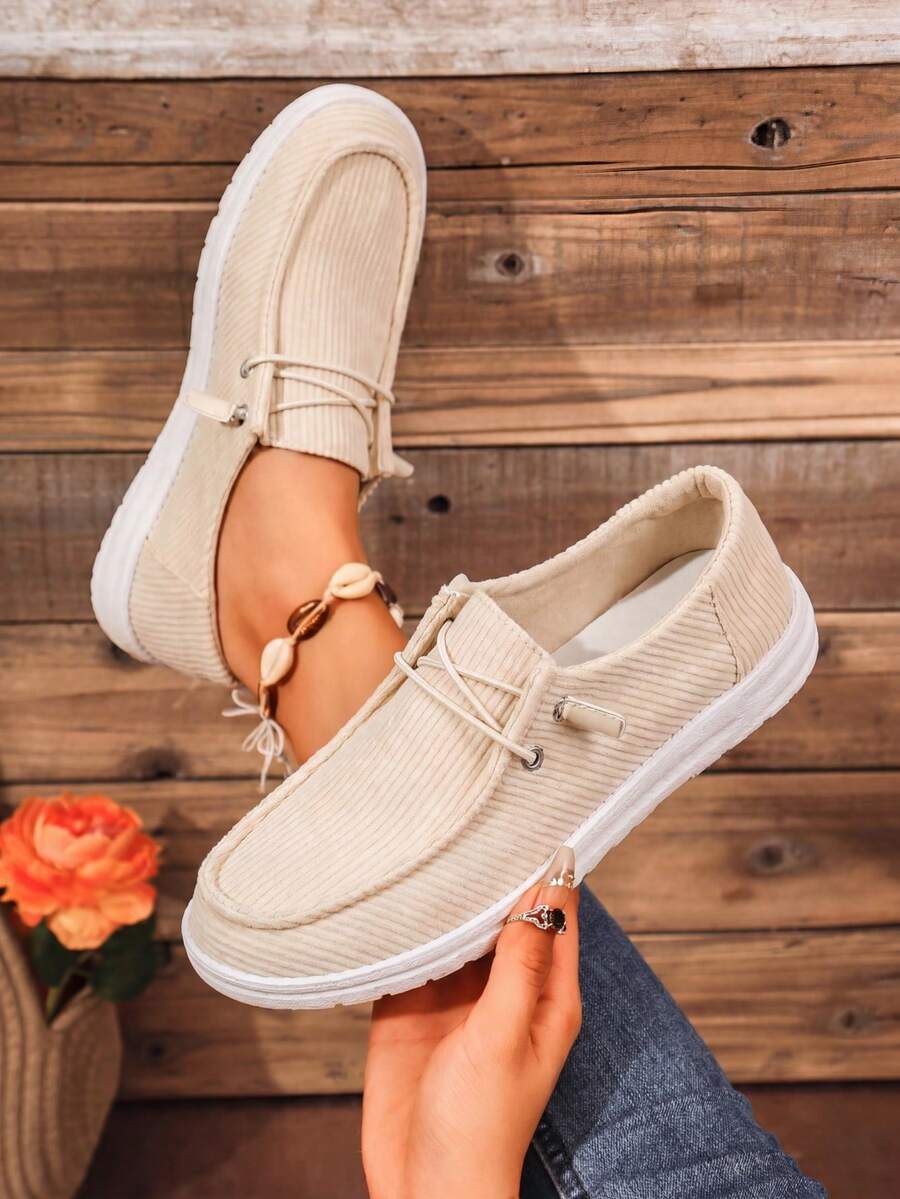 Women's Breathable Lightweight Sneakers - Low-Top Lace-Up Design For Summer, Lightweight Sole Suitable For Running, Walking, Tennis And Casua - Beige - View 1