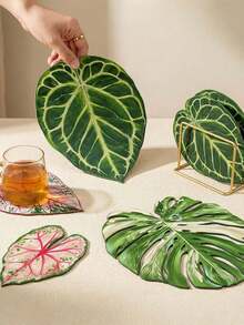 1pc (Random Style) Tropical Plant Acrylic Cup Coaster, Practical & Stylish, Heat-Resistant, Easy To Clean Acrylic Coaster - Random Style - View 7
