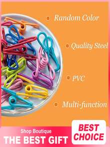 Multi-Purpose Coated Steel Clip, PVC Coated Steel Food Packaging Clip, Suitable For Potato Chip Bags, Clothing, Paper, Etc., 1/5/10 Piece, 2 Inches. - Multicolor - View 3