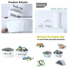 ONTUBE Juego de soporte de clip de papel de cerámica y soporte de clip de carpeta blanco - Blanco - Ver 1