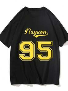 Blouses For Women Nayeon New Men's And Women's T-Shirt Breathable And Loose Solid Color Simple Short-Sleeved T-Shirt Fashion Hip Hop Short Sleeve - 黑色 - 查看 1