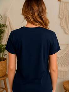 100% "Heart Of Love" T-Shirt - Navy Blue - View 2