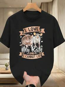 Men Plus Size T-Shirts - Black - View 2