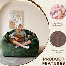 Round Ergonomic Pouf That Conforms To The Contours Of The Body For Optimal Relaxation And Comfort At Home. - 綠色 - 查看 5