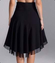 [Christmas Gift] Women's 2-In-1 Look Sporty Skort Long Skirt |   High-Waist Asymmetrical Double-Layer Hem With Side Phone Pocket |   Four-Way Stretch, Cloud-Like Softness, Breathable, Suitable For Yoga, Dance, Fitness, Dating, Elegant Dresses, Christmas Gift - màu đen - Xem 6