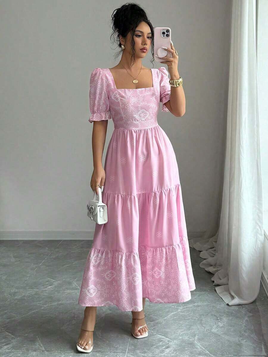 Women Midi Dresses - Pale Pink - View 1