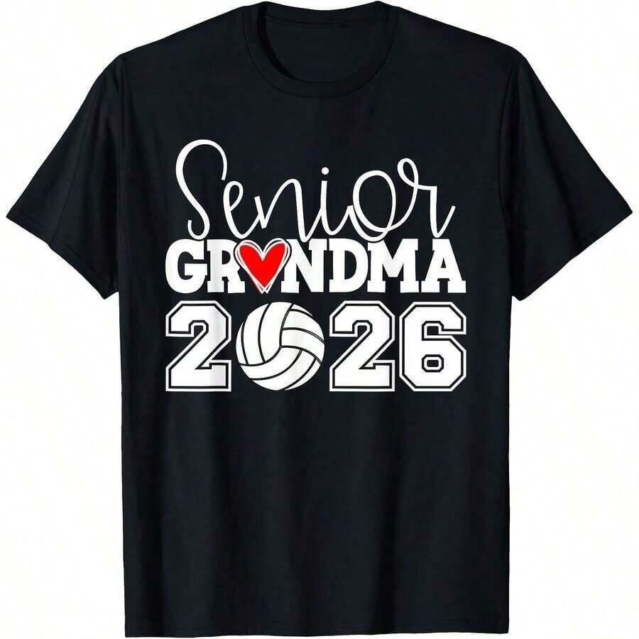 Cute Unisex Premium Casual T-Shirts, "Super Proud Aunt Of 2026" Graduation Family T-Shirt, Comfortable Loungewear, Everyday Fashion, Party T-Shirt, Unisex Style, Gift T-Shirt, Sizes S - XXXXL, Black - 黑色 25 - 查看 1
