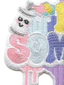 1 miếng vá thêu chữ "Houston Be Someone" kiểu Kawaii, in bằng sơn xịt màu pastel, có thể ủi lên quần áo. - Nhiều màu - Xem 4