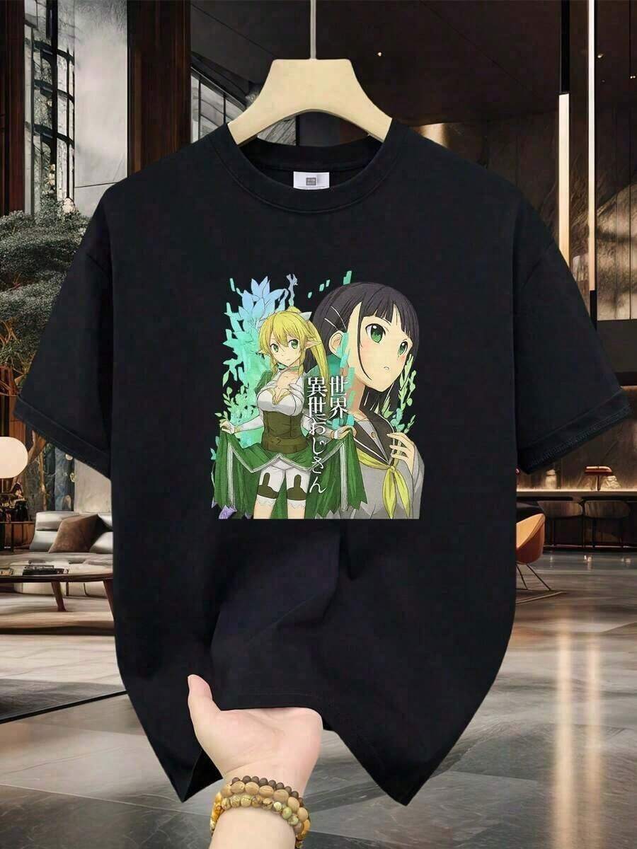 Under The Radar 100% Men's T-Shirt - Short Sleeve, Crew Neck, Digital Print, Comfortable For All Seasons, Machine Washable, Ideal For Daily Outings, Crew Neck, Circular Design, Casual Summer T-Shirt, Anime Manga Style, Muscle Freaks Anime Girl Otaku Isekai-Vintage Street Style Unisex Loose Cotton Short Sleeve Crew Neck T-Shirt Y2k T-Shirt Shirt - 卡其色 - 查看 1