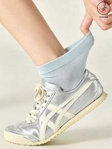 5 pares de calcetines de unicolor mixto hasta el tobillo, calcetines casuales suaves, calcetines cortos básicos y cómodos para mujeres, calcetines básicos simples para estudiantes - Multicolor - Ver 3