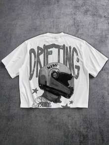 Manfinity Men's Cartoon Letter Graphic T-Shirt - Burgundy - View 8