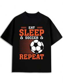 Camiseta Greenink para fanáticos del fútbol para hombre,  World Cup, ropa de ocio para primavera y verano, imprescindible para los fanáticos del fútbol, camiseta unisex de cuello redondo. - Negro - Ver 1