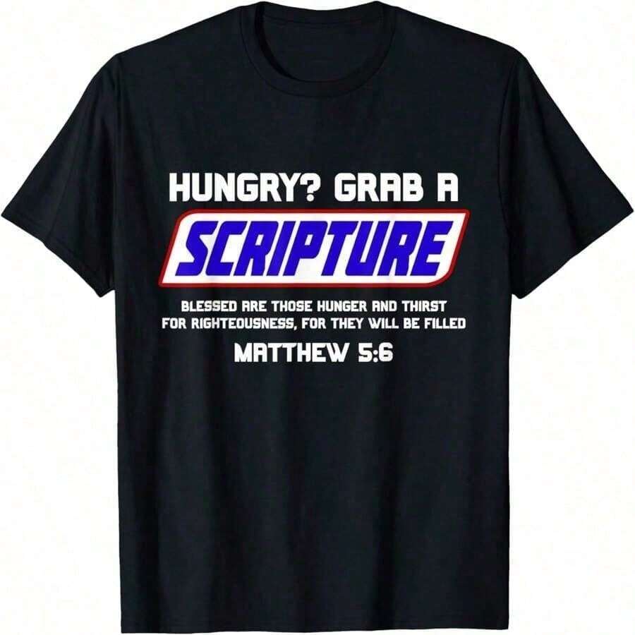 Funny Scripture Gift T-Shirt With Bible Verse And Famous Scripture Quotes, 220g Pure Cotton. J1WS JPJ4 - 黑色 - View 1