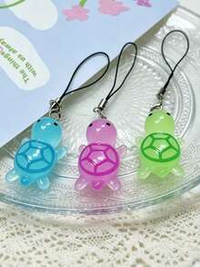 Cute Glowing Colorful Turtle Phone Lanyard, Girls Phone Accessory. Phone Pendant, Phone Charm, Phone Chain, Smartphone Wrist Strap, Girls Phone Shoulder Strap Pendant, Fun Phone Lanyard, Add Charm To Phone, Cute Case Charm, 17 Phone Case Decoration, Keychain Strap, Phone Case Cover, Phone Accessory, Summer Essential Phone Stand (Due To Shooting Angle And Image Magnification, There May Be Some Difference Between The Actual Product And The Image Size) - Turtle - View 7