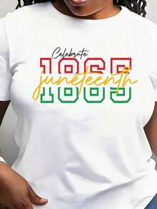 Camiseta Moderna y Minimalista para Mujer, Conmemora el 16 de Junio, Camiseta Casual de Manga Corta con Diseño Gráfico en Rojo, Amarillo y Verde para Uso Diario y Orgullo Cultural - Blanco - Ver 7