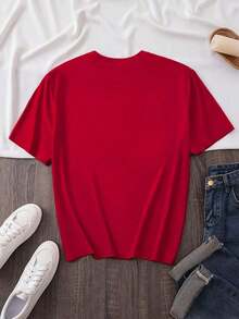 Camiseta Casual de Verano para Mujer 100%Algodón,ADivertidoSonriendoCaraConUnoOjoHaciendo un guiñoYARojoLenguaAdherenciaFuera,MujeresVeranoRopaNuevoVeranoMujeresCamisetaManga cortaCamisetaSuperior,MujeresInformalModaImpresoCamisetaEleganteMujeresRopaTranspirableAlgodónTee,TodosPartido - Rojo - Ver 2