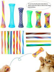 Random Color Plastic Spring Cat Toy, Interactive Cat Toy, Suitable For Cats To Scratch, Chew And Chase, Great Gift For Cats And Dogs, Ideal Choice For Valentine's Day Gift. - Multicolor - View 1