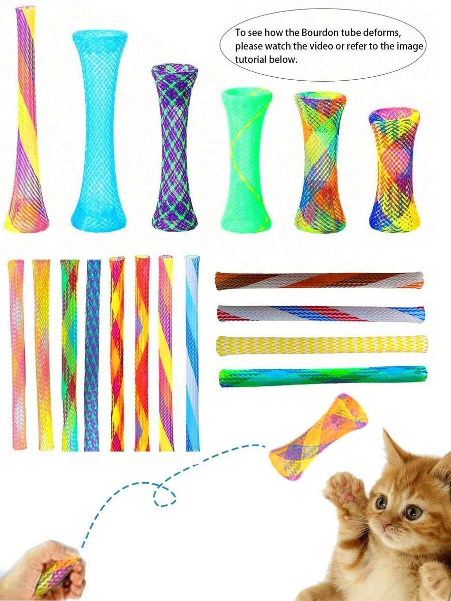 Random Color Plastic Spring Cat Toy, Interactive Cat Toy, Suitable For Cats To Scratch, Chew And Chase, Great Gift For Cats And Dogs, Ideal Choice For Valentine's Day Gift. - Multicolor - View 1