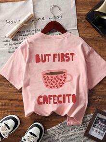 Camiseta de manga corta con cuello redondo, estampado de calavera de reina, teñido anudado, de moda simple y versátil, adecuada para mujer, color blanco - Rosa 2 - Ver 2