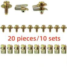 20pcs/10 Sets M6 Threaded Metal U-Clips With Hex Washers, Automotive Fasteners For Floor Mats, Fenders, Bumpers, Hood Fixation, Rust-Resistant And Durable, Specialized For Auto Repair And Installation - 10 Pairs Of Threaded Metal U-clamps - View 14