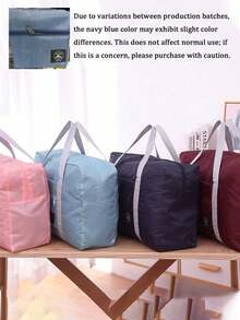 Large Capacity Lightweight Oxford Fabric Travel Bag, Foldable Portable Luggage Bag With Fixed Shoulder Strap And Zipper Closure - Multicolor - View 7