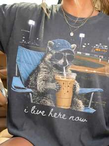 A 100% Women's Crew Neck T-Shirt, Women's Clothing For Spring And Summer, A Stylish And Casual Option, Fun Prints, Festive Occasions, Local Delivery - [] - 查看 1
