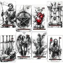 78pcs/Box Fortune Telling Cards Set, Divination Tarot Cards, Elegant Box Packaging, Comes With Instruction Booklet - Black and White - View 4