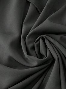 Vestido elegante de talla grande de unicolor con cinturón cruzado a la cintura, apto para el verano - Negro - Ver 5