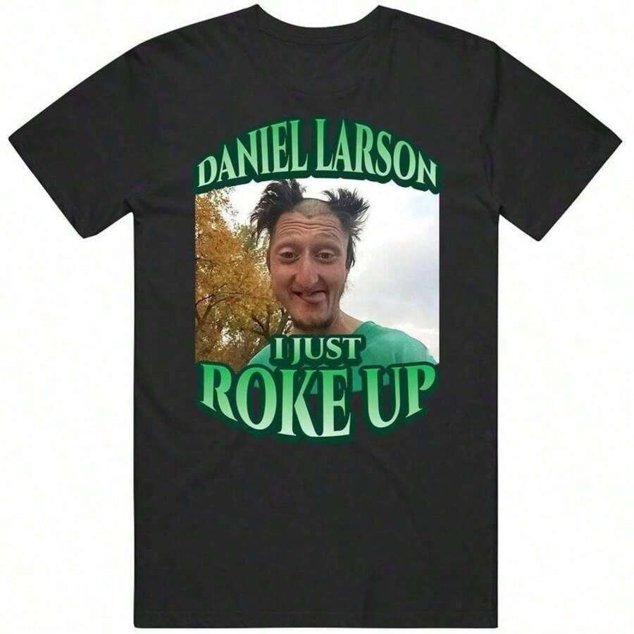 Lustiges Meme-Grafik-T-Shirt für Herren, Street-Style, Baumwolle, Rundhalsausschnitt, lässiges Kurzarm-Shirt - Schwarz - Übersicht 1